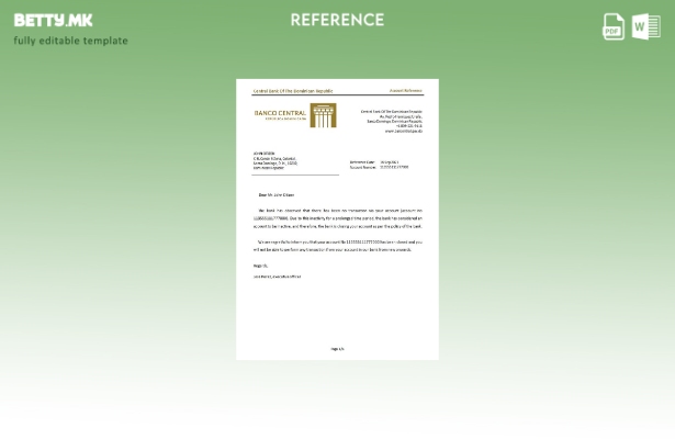 Референтен шаблон за затворање на централната банка на Доминика во модерен стил